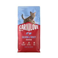 Carnilove Active sausas pašaras su lašiša ir kalakutiena kačiukams - Zoobazė.lt