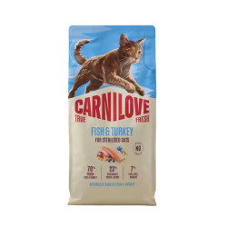 Carnilove True Fresh sausas pašaras su žuvimi ir kalakutiena sterilizuotoms katėms - Zoobazė.lt