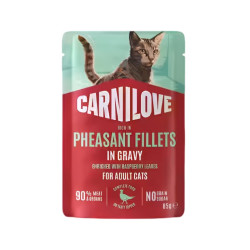Carnilove guliašas su fazaniena ir aviečių lapais padaže katėms - Zoobazė.lt