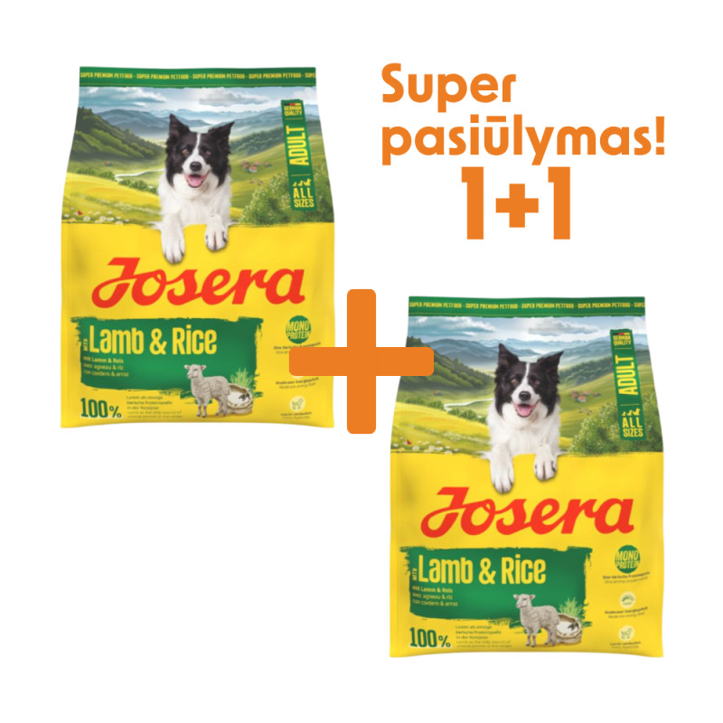 Josera A/S Lamb & Rice sausas pašaras šunims