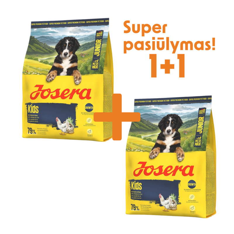 Josera Kids sausas pašaras su paukštiena šuniukams