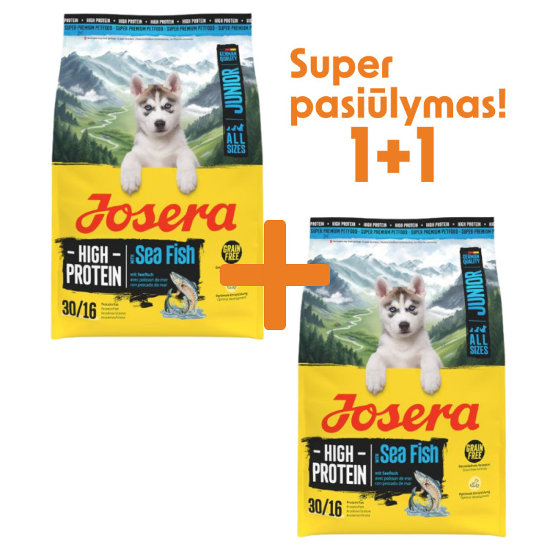 Josera High Protein Junior Sea Fish sausas pašaras su žuvimi jauniems šunims