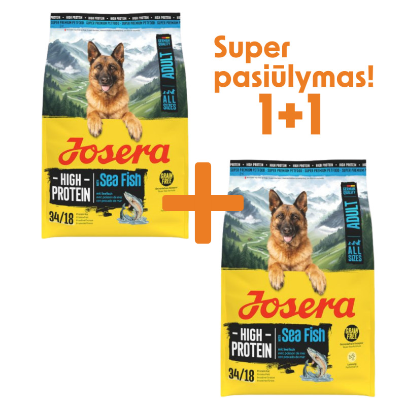 Josera High Protein Adult Sea Fish sausas pašaras su žuvimi suaugusiems šunims