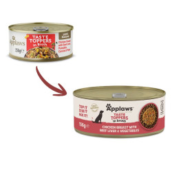 Applaws Taste Toppers in Broth sauso pašaro pagardas su vištiena, jautiena ir daržovėmis šunims