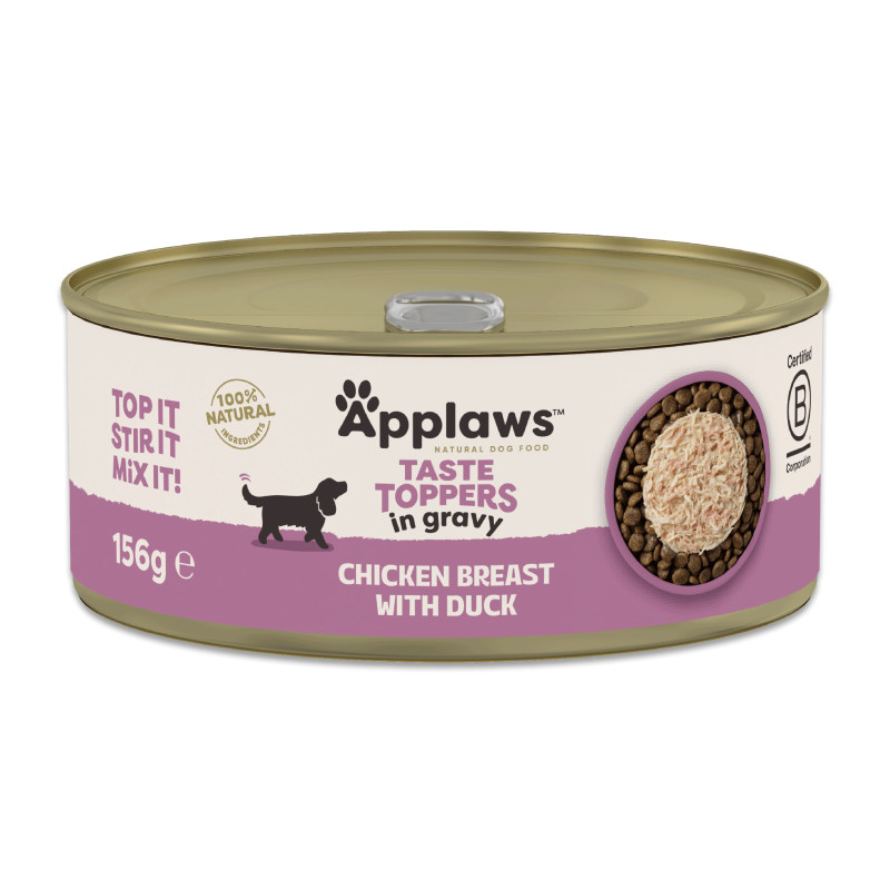 Applaws Taste Toppers in Gravy sauso pašaro pagardas su vištiena ir antiena šunims