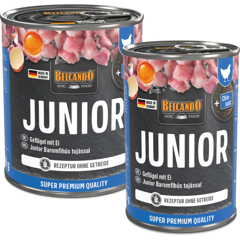 Belcando Junior Poultry with Egg konservai su namine paukštiena ir kiaušiniais jauniems šunims
