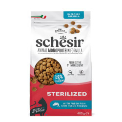 Schesir Monoprotein sausas pašaras su žuvimi sterilizuotoms katėms, 400 g