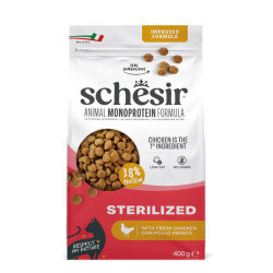 Schesir Monoprotein sausas pašaras su vištiena sterilizuotoms katėms, 400 g