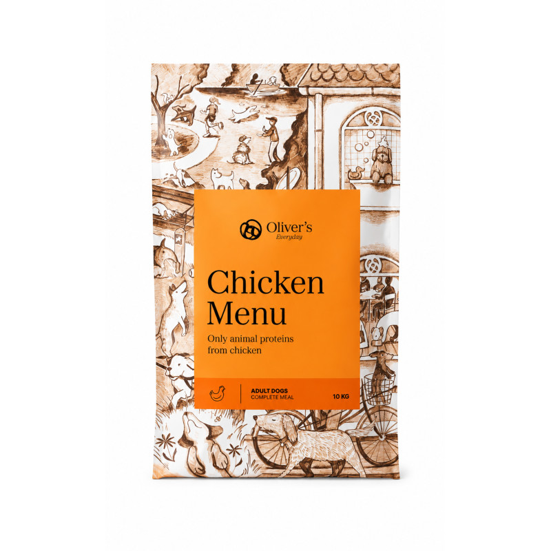 Oliver's Chicken Grain Free Medium sausas pašaras šunims