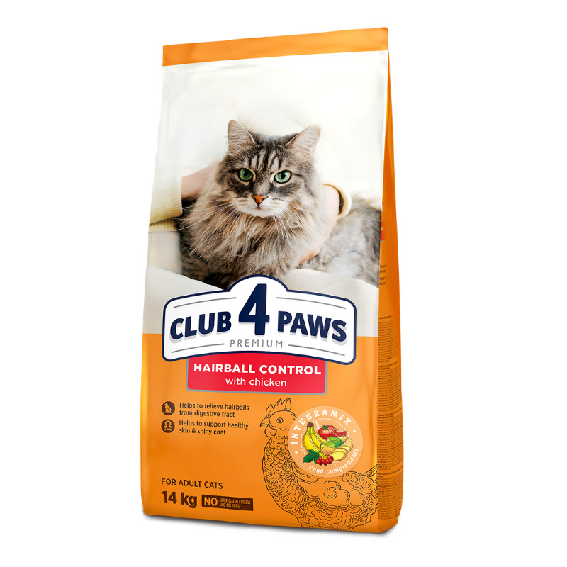 Club 4 Paws Hairball Control sausas pašaras katėms