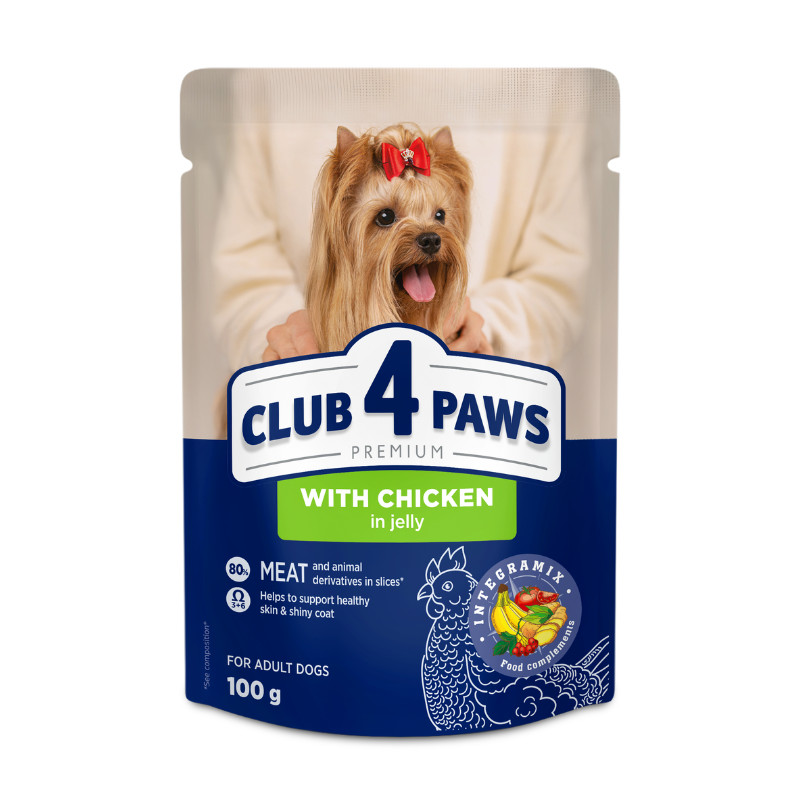 Club 4 Paws Premium konservai su vištiena drebučiuose mažų veislių šunims