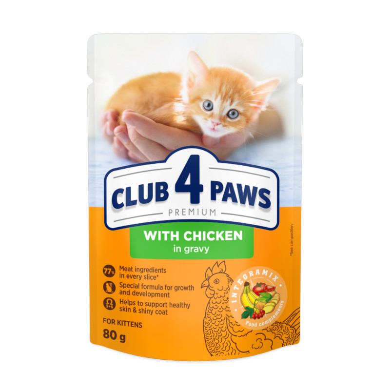 Club 4 Paws Premium konservai su vištiena padaže kačiukams