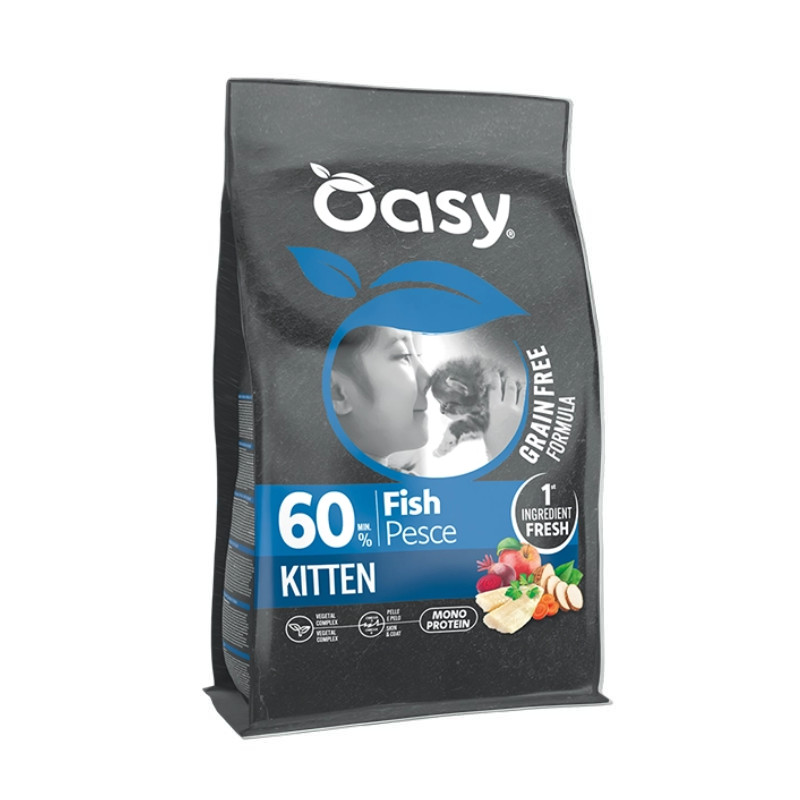 Oasy Grain Free Kitten Fish sausas pašaras su žuvimi kačiukams
