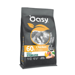 Oasy Grain Free Adult Sterilized sausas pašaras su vištiena katėms