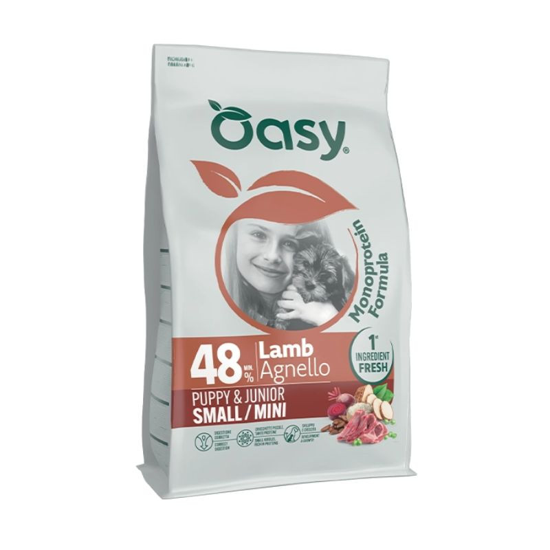 Oasy Monoprotein Puppy Small/Mini sausas pašaras su ėriena mažų veislių šuniukams