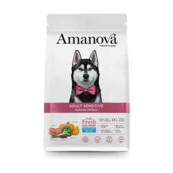 Amanova Adult Sensitive sausas pašaras su lašiša ir moliūgais jautriems šunims
