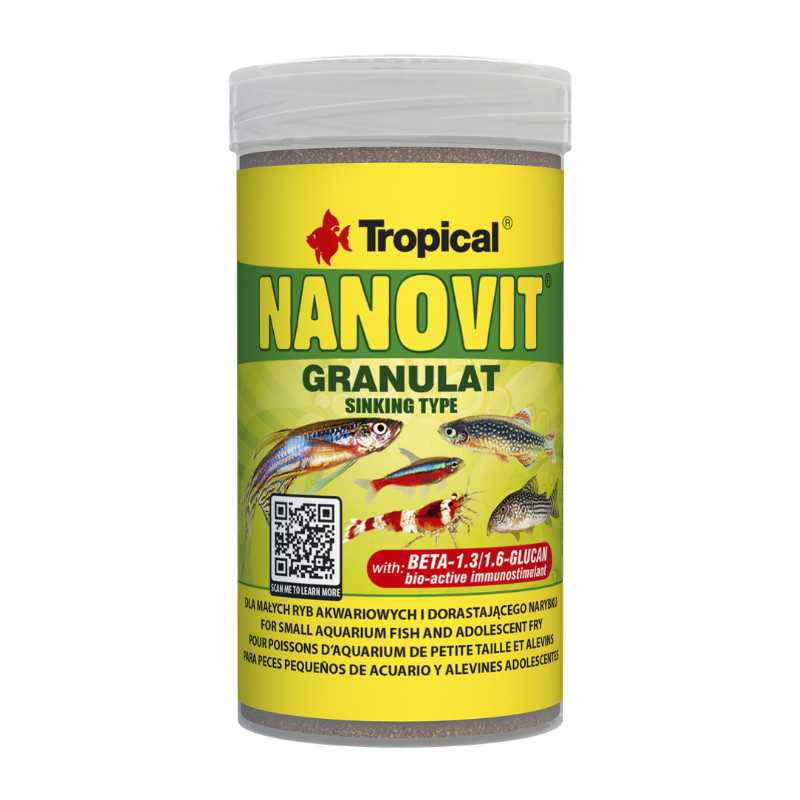 Tropical Nanovit Granulat pašaras žuvims ir mailiams