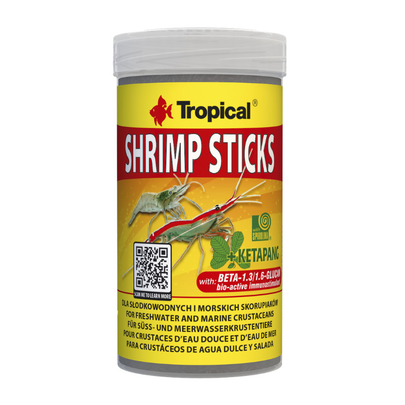Tropical Shrimp Sticks pašaras krevetėms ir vežiagyviams