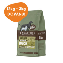 Quattro Grain Free sausas pašaras su antiena jauniems šunims - Zoobaze.lt