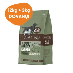 Quattro Grain Free sausas pašaras su ėriena suaugusiems šunims - Zoobaze.lt