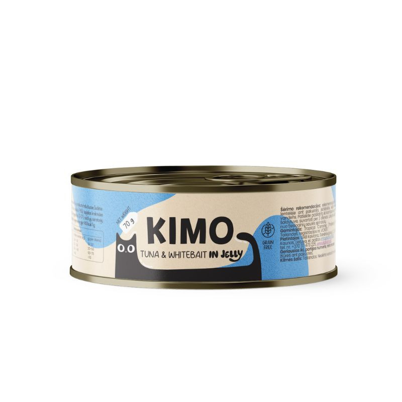 Kimo Tuna & Whitebait in Soft Jelly konservai su tunu ir žuvų mailiumi katėms