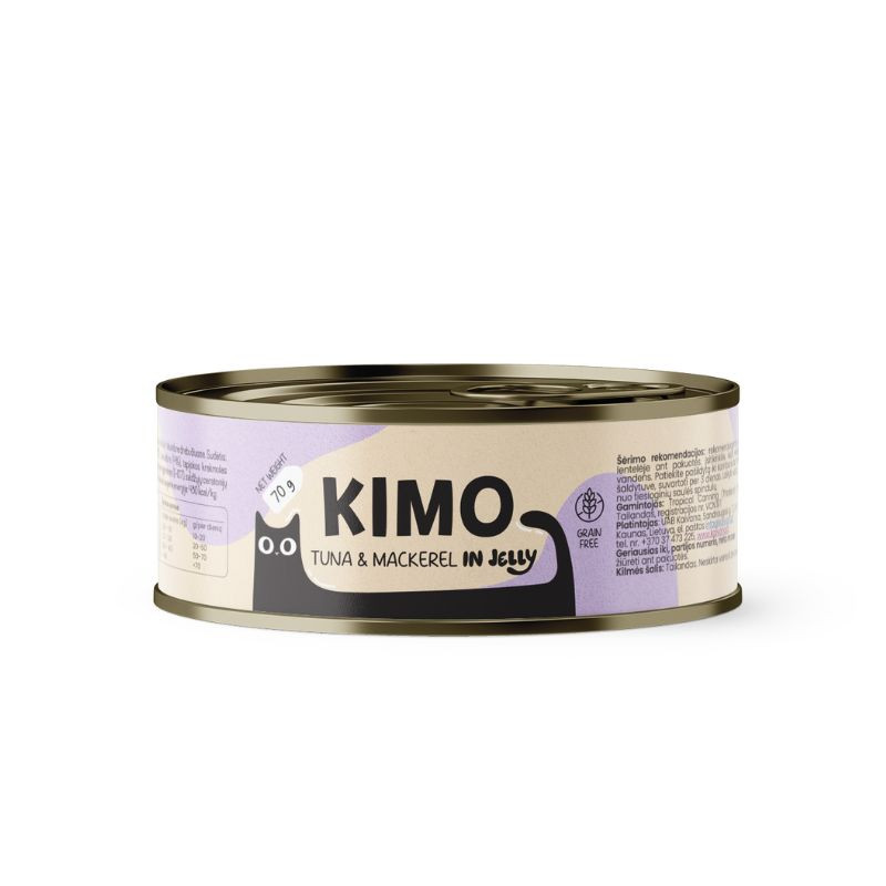 Kimo Tuna & Mackerel in Soft Jelly konservai su tunu ir skumbre katėms