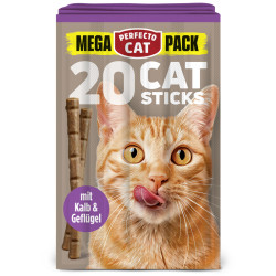 Perfecto Cat MEGA PACK 20 Catsticks skanėstai su veršiena ir paukštiena katėms, 100 g