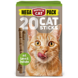 Perfecto Cat MEGA PACK 20 Catsticks skanėstai su ėriena ir kalakutiena katėms, 100 g