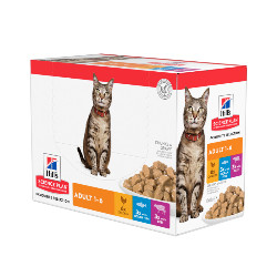 Hill's Science Plan Adult Multipack Chicken, Ocean Fish & Beef guliašo rinkinys katėms