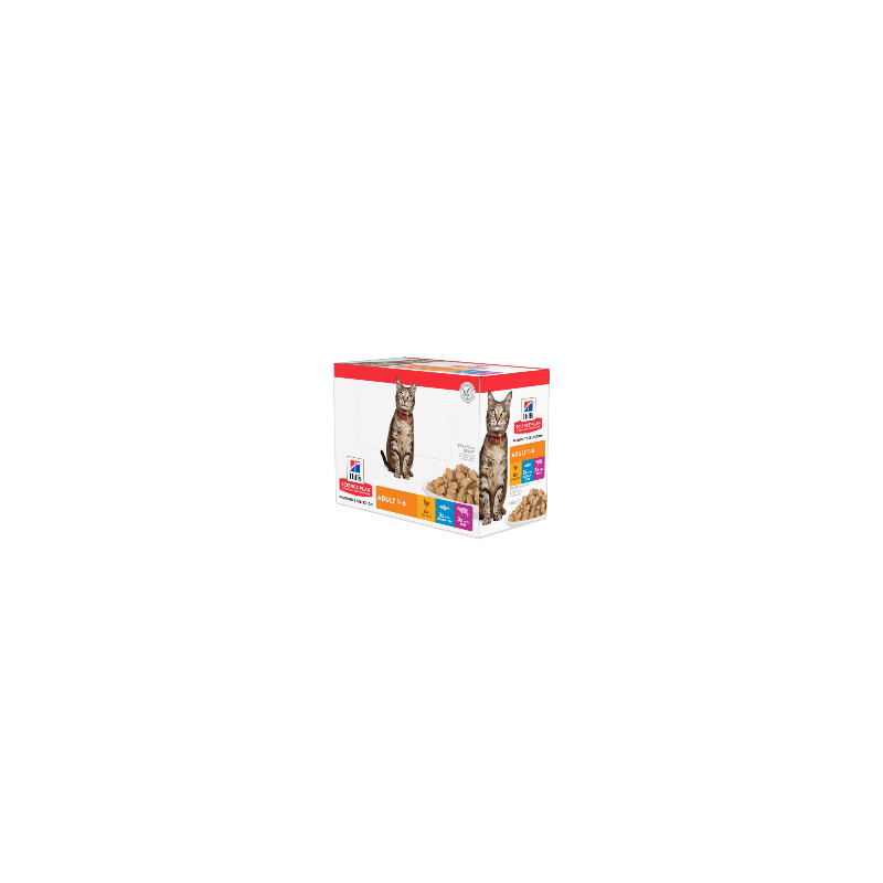 Hill's Science Plan Adult Multipack Chicken, Ocean Fish & Beef guliašo rinkinys katėms