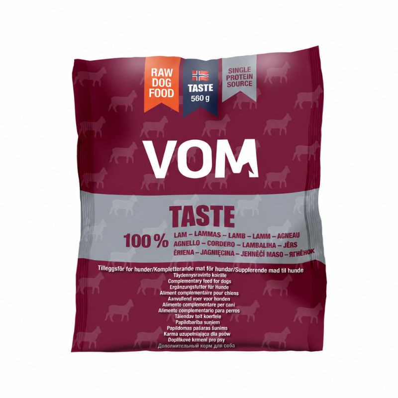 VOM Taste 100% šaldytas pašaras su ėriena šunims