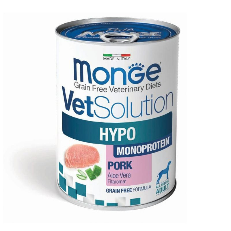Monge VetSolution Hypo konservai su kiauliena šunims, 400 g
