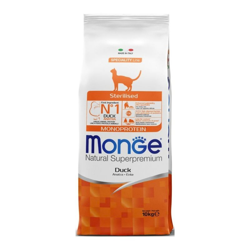 Monge Adult Sterilized Monoprotein sausas pašaras su antiena katėms, 10 kg