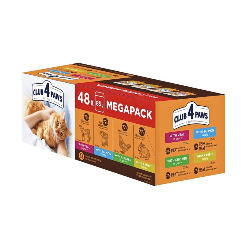 Club 4 Paws Premium rinkinys konservai katėms, 48 x 85 g