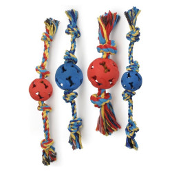 Camon Cotton Rope žaislas su guminiu kamuoliuku šunims