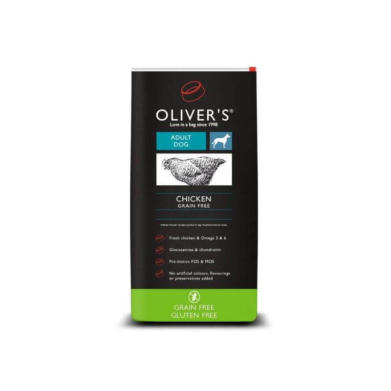 Oliver's Chicken Grain Free Large sausas maistas su vištiena