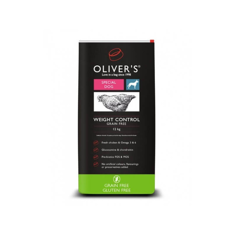 Oliver's Weight Control Dog Grain Free Medium sausas maistas