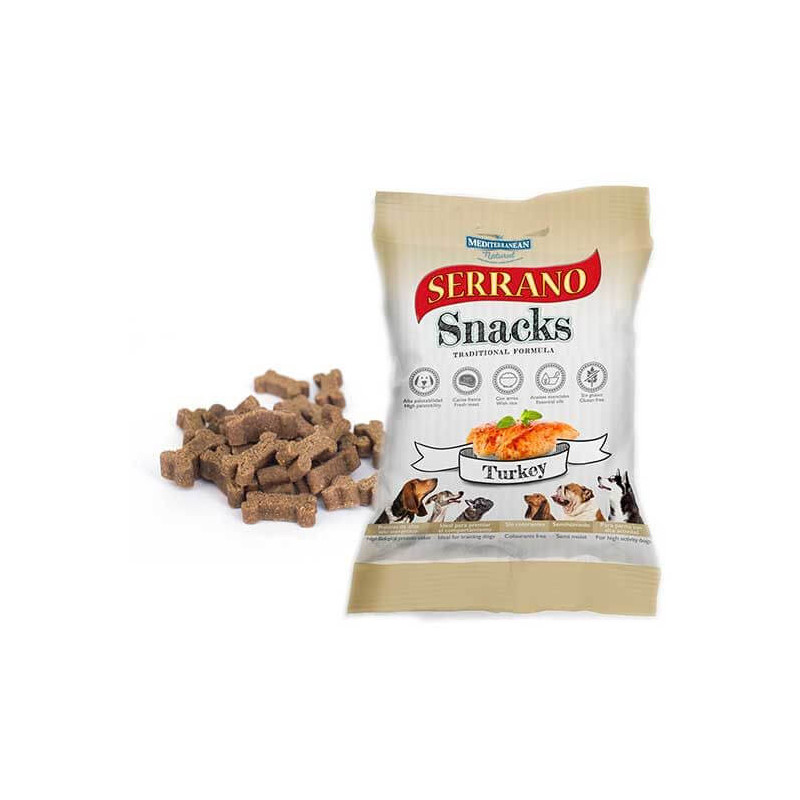Mediterranean Natural Serrano Snacks kalakutienos skonio skanėstai šunims