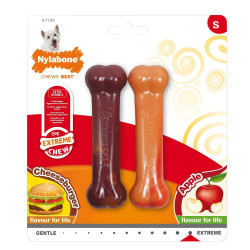 Nylabone Extreme Twin kramtymo kauliukai su sūrainio ir obuolių skoniu šunims