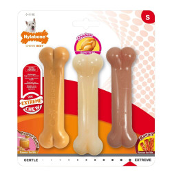 Nylabone Extreme kramtymo kauliukai su riešutų sviesto, vištienos ir šoninės skoniais šunims