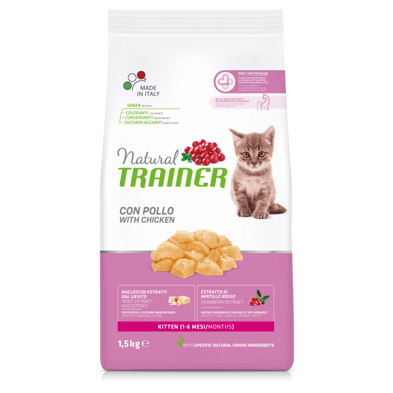 Trainer Natural Kitten with Fresh Chicken sausas maistas su