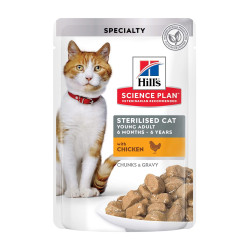 Hill's Science Plan Sterilized Young Adult Cat Chicken Pouch guliašas katėms